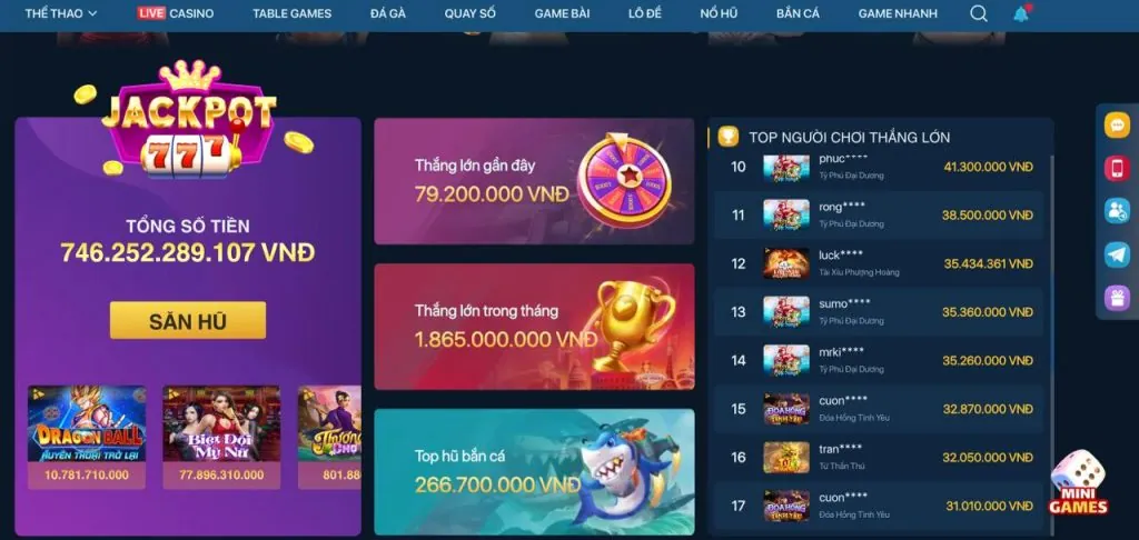 Bảng thanh toán và luật chơi Nổ Hũ 6789